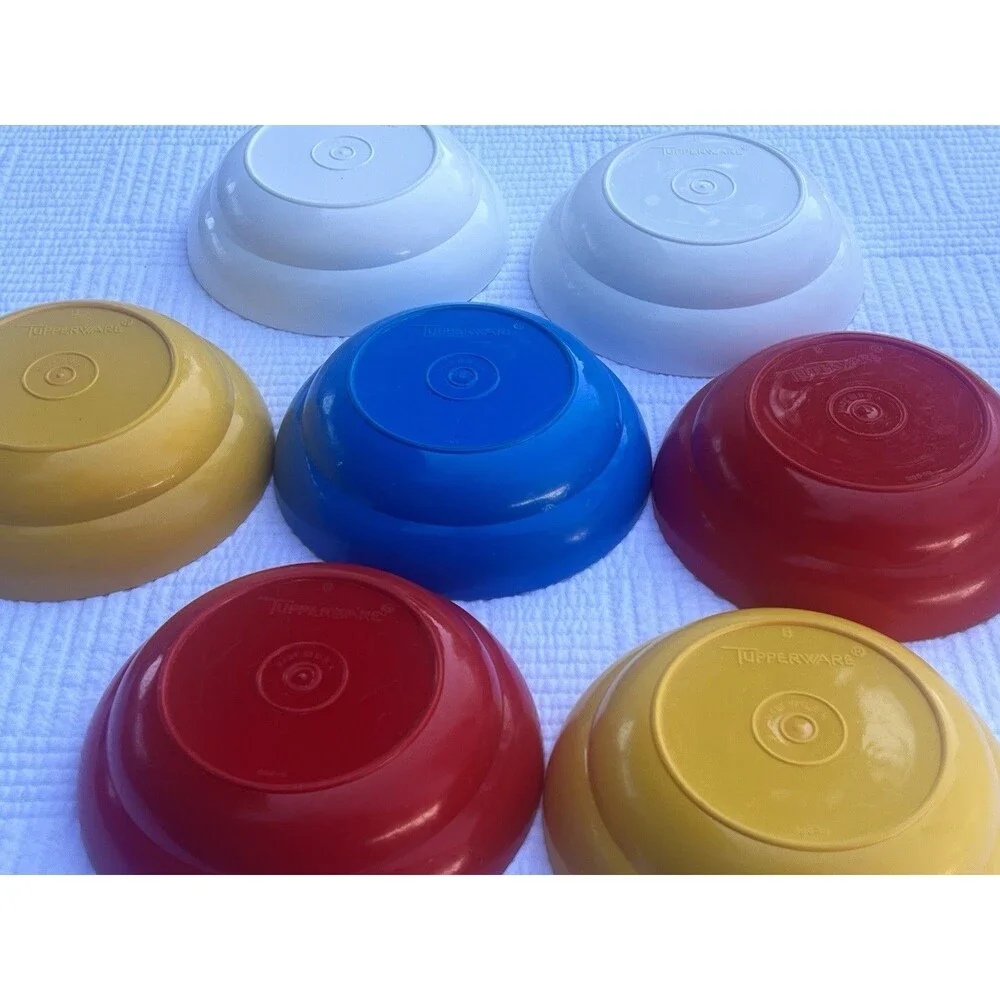 Vintage Tupperware 7 Bowl Set 1960s 1970s Harvest Colors USA 800-10
